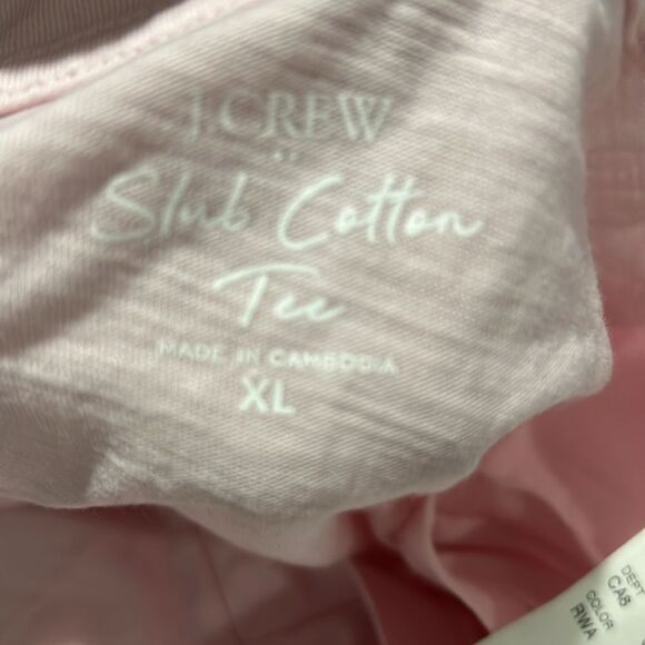 J. Crew Factory h5967 Pink Vintage slub cotton V-neck tee  NWT - Picture 5 of 8
